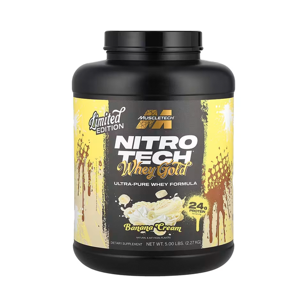 MUSCLETECH NITRO TECH WHEY GOLD PROTEIN BANANA CREAM 5 LBS 1