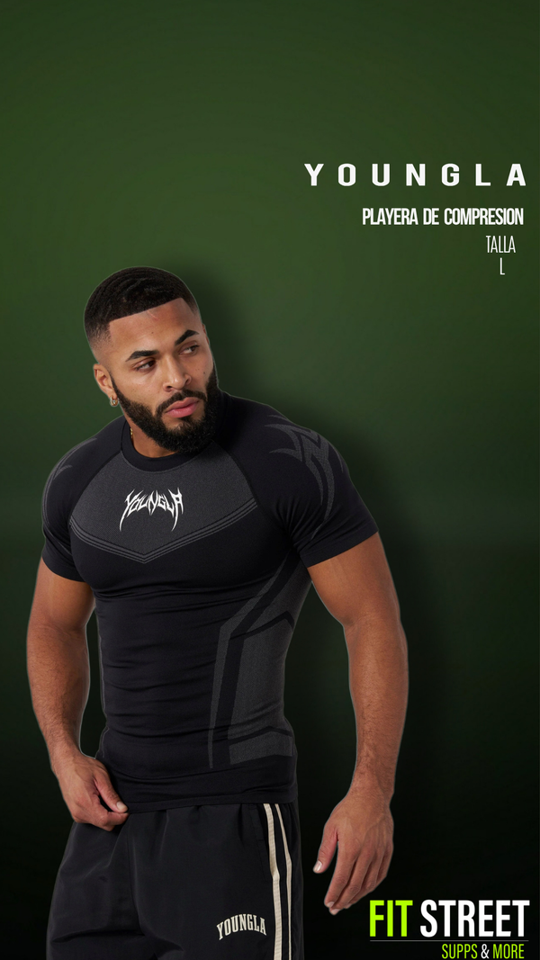 4041 WARRIOR COMPRESSION TEES BLACK LARGE